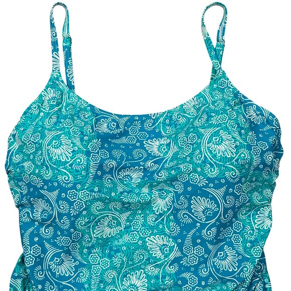 Betty's Beach Bungalow Blue Turquoise One Piece Floral Swimsuit Size 14 - Picture 4 of 8